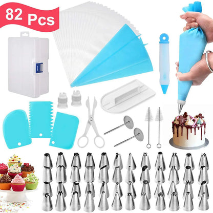 Kitchen Accessories Cake Decorating Supplies Turntable Tools Icing Nozzles Cake Decor Kit Baking Pastry Tools Silicone Spatula