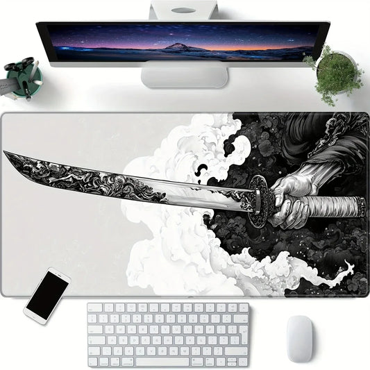 Japanese Katana Bushido Cool Stylish Mousepad Xxl PC Gaming Mouse Pads Gamer Mats Teclado Pad Mat Laptop Office Carpet 900X400