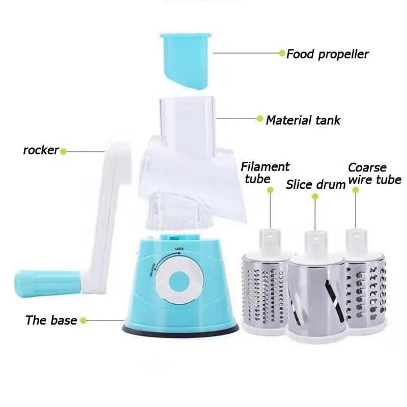 Multifunctional Hand-cranked Vegetable Cutter Kitchen Manual Vegetable Machine Grater Slicer Roller Type Vegetable Cutter