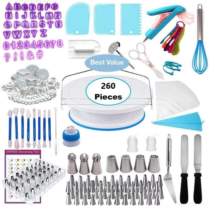 Kitchen Accessories Cake Decorating Supplies Turntable Tools Icing Nozzles Cake Decor Kit Baking Pastry Tools Silicone Spatula