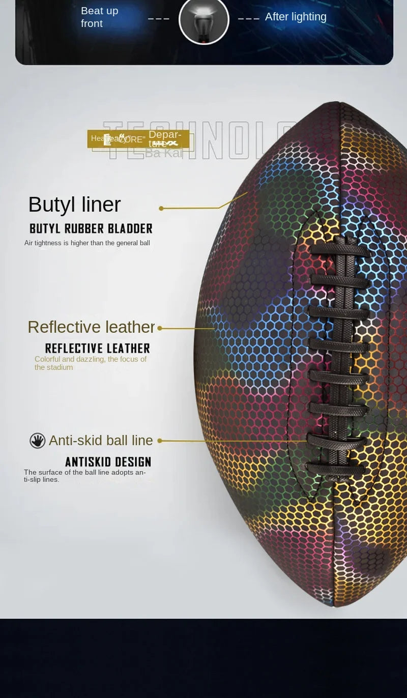 American Standard Competition No. 9 Training Football Reflective Luminous Fluorescent Direct Factory Supply for Cross-Border