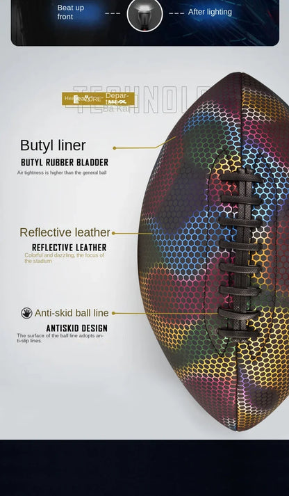 American Standard Competition No. 9 Training Football Reflective Luminous Fluorescent Direct Factory Supply for Cross-Border