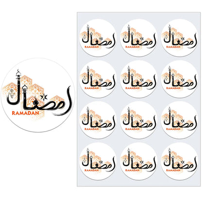 3.5/4.5cm Ramadan Mubarak Decorative Stickers Ramadan Kareem Muslim Religion Festival Holidays Greeting Card Decor