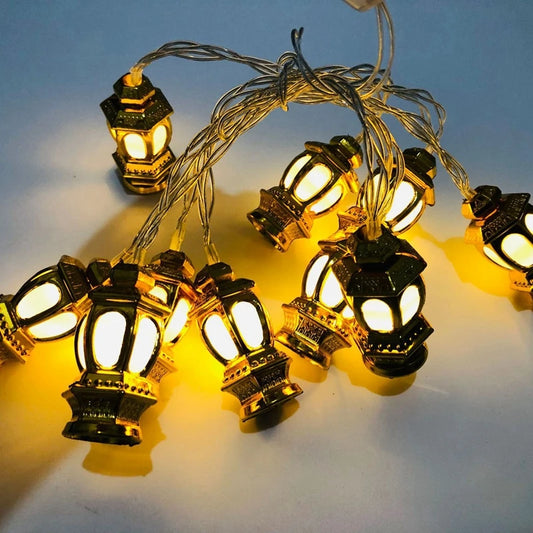 10LED Ramadan Decoration Lantern Led String Lights Ramadan Kareem Lantern Decor Eid Mubarak Gift Eid Festival Party Supplies