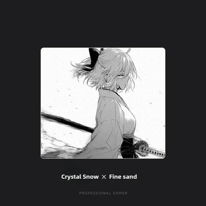 Resin Crystal Snow Professional Esports Lovely Girl Customized Smooth Glass Gaming Laptop Office Accessories Large Mouse Pad