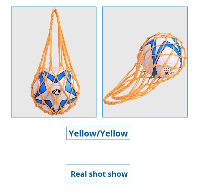 Bold Single Acrylic Net Bag for Football Volleyball Basketball Black/Orange Printed Logo Ball Pocket Long-term Spot General Use