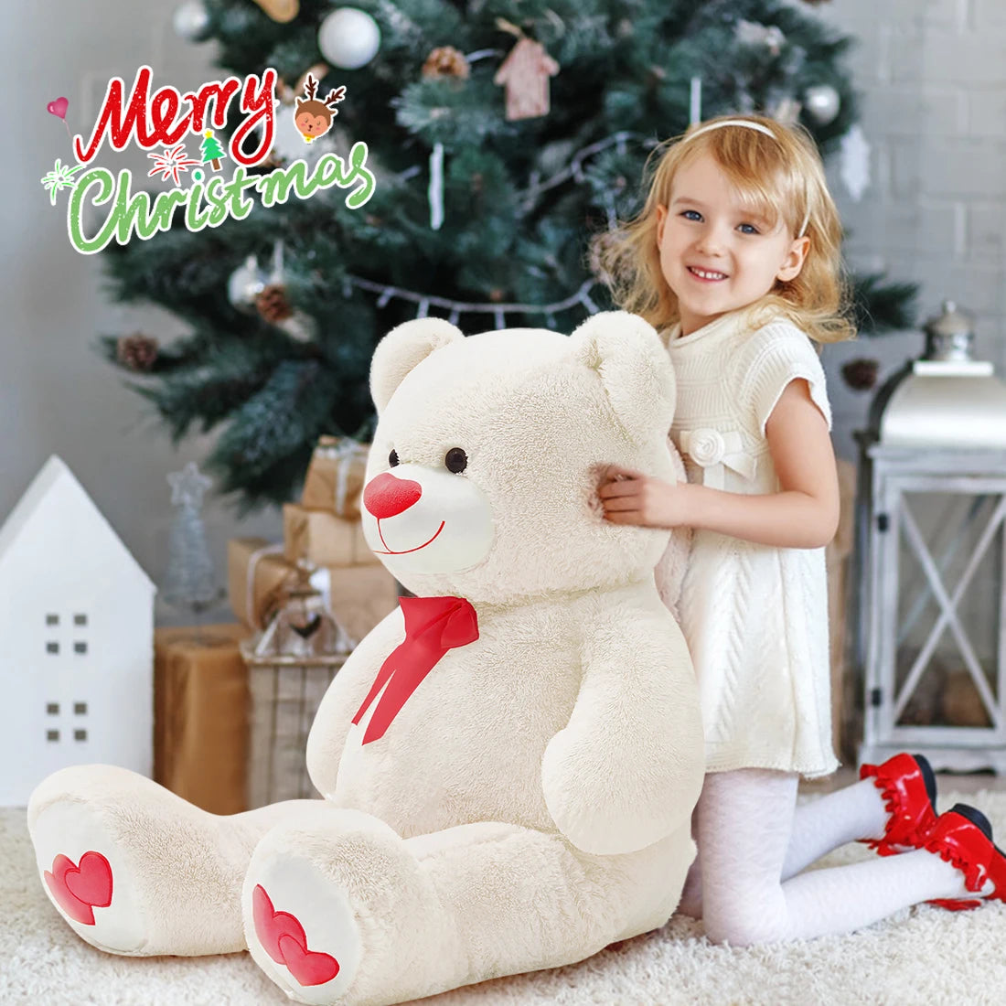 Factory Direct Sale 43-Inch Giant Soft Plush Stuffed Animal Teddy Bear Toy for Boyfriend Girlfriend Valentine's Day Gift