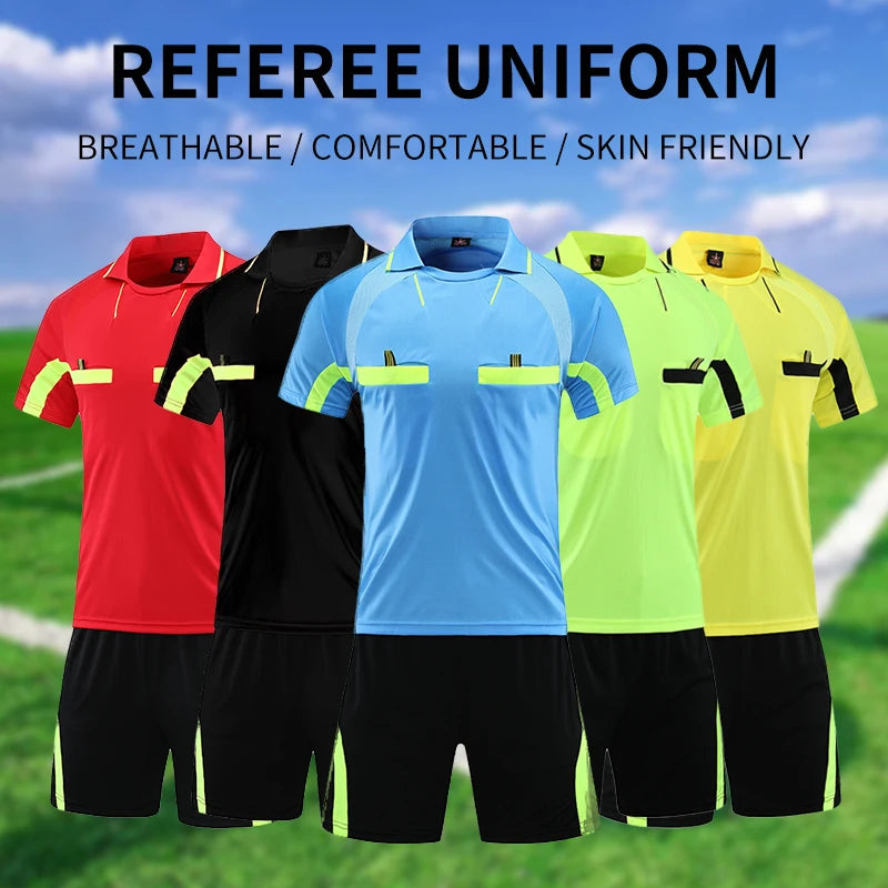 Wholesale Referee Shirt Unisex Football Referee Jersey Set High Quality Soccer Referee Uniforms for Sale