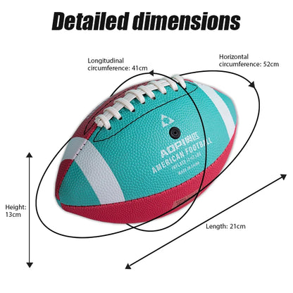 Children's American Size 3 Rugby Football Pink and Blue with Leather Material