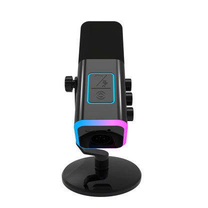WM13 Dynamic Wired Desktop Microphone USB/XLR RGB Multi-Colour Lights Noise Cancelling 192kHz/24bit for Podcast Recording Gaming