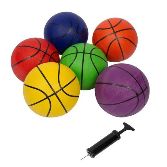 QiQiang Stock Vinyl Basketball PVC Inflatable Balloon Children's Outdoor Sports 18cm Basketball