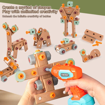 Kids DIY Play House Toolbox Toy Set Simulation Assembly Disassembly Electric Toy Screw Drill Repair Tool Educational Puzzle Toy