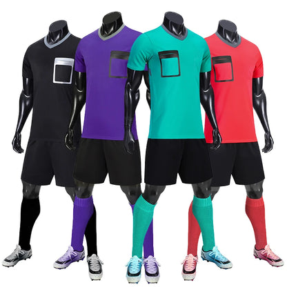 Wholesale Referee Shirt Unisex Football Referee Jersey Set High Quality Soccer Referee Uniforms for Sale