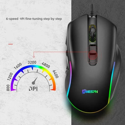 MKESPN  X9 RGB Macro Defines a Programmable 6D Gaming Wired Mouse10 Buttons Gaming Mouse  E-sports Mice