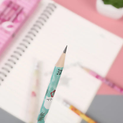 12pieces/pack Creative Cartoon Animal Soldier HB Rubber Head Wooden Pencil With Eraser Stationery School Material Papelaria