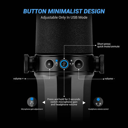 Takenoken SL40 Dynamic Microphone Boom Arm Kit USB/XLR Podcast Recording Video Streaming for PC Smartphone Metal Material Gaming