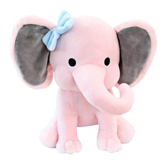 25cm Soft Plush Elephant Toy for Infants Newborn Baby Shower Stuffed Animals PP Cotton Filled for Boys and Girls