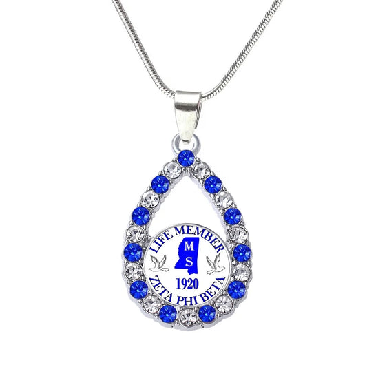 Metal Crystal Rhinestone Sorority 1920 Dove Zeta Phi Beta Necklaces Greek Life Member Sisterhood Service Souvenir Gift Jewelry