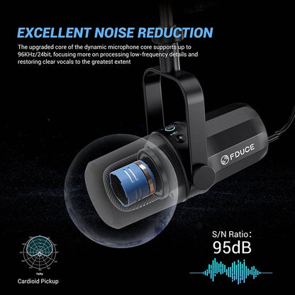 Takenoken SL40 Dynamic Microphone Boom Arm Kit USB/XLR Podcast Recording Video Streaming for PC Smartphone Metal Material Gaming