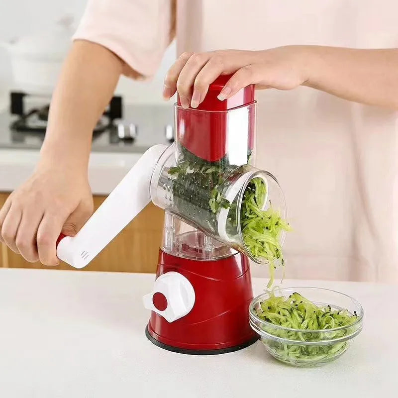 Multifunctional Hand-cranked Vegetable Cutter Kitchen Manual Vegetable Machine Grater Slicer Roller Type Vegetable Cutter