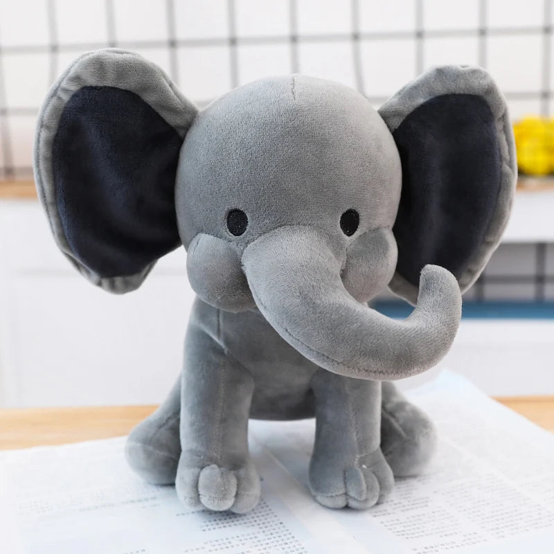 25cm Soft Plush Elephant Toy for Infants Newborn Baby Shower Stuffed Animals PP Cotton Filled for Boys and Girls