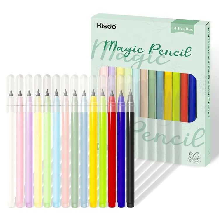 New Unlimited Technology Reusable Writing Inkless Pencil Everlasting Magic Pen Pencil 14 Pack in Stock