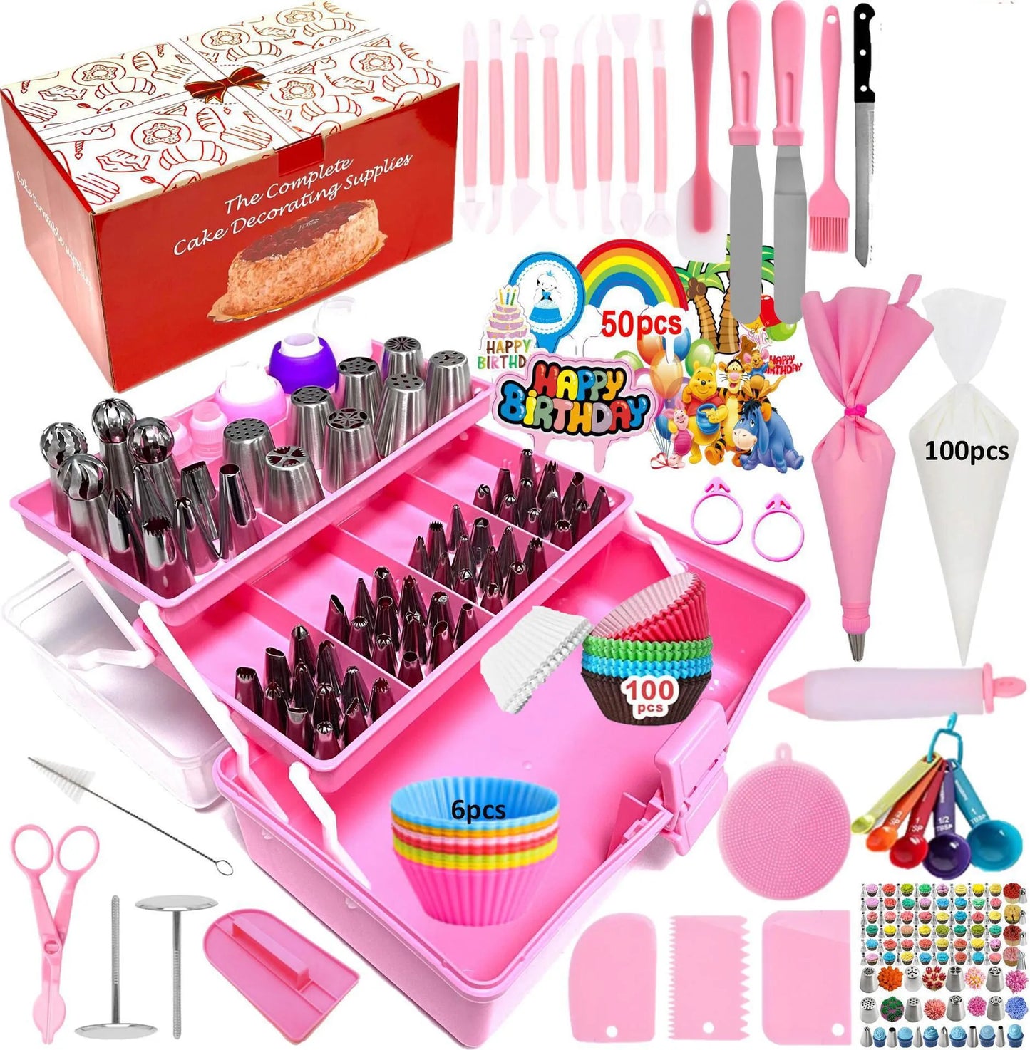 Kitchen Accessories Cake Decorating Supplies Turntable Tools Icing Nozzles Cake Decor Kit Baking Pastry Tools Silicone Spatula