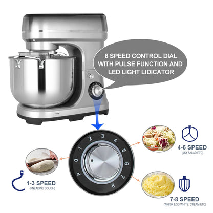 Ready to Ship 2000W 11-liter Household Electric Stand Mixer Kitchen Food Processor Bread and Cake Dough Double Hook Mixer
