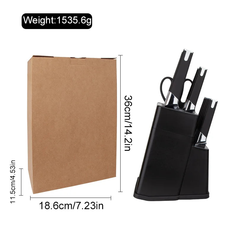 Wholesale 13-Piece Stainless Steel Chef Knife Set Super Sharp Nonstick Coated  Kitchen Knives with Universal Knife Block