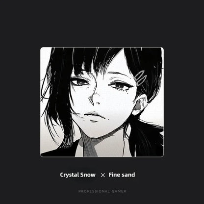 Resin Crystal Snow Professional Esports Lovely Girl Customized Smooth Glass Gaming Laptop Office Accessories Large Mouse Pad