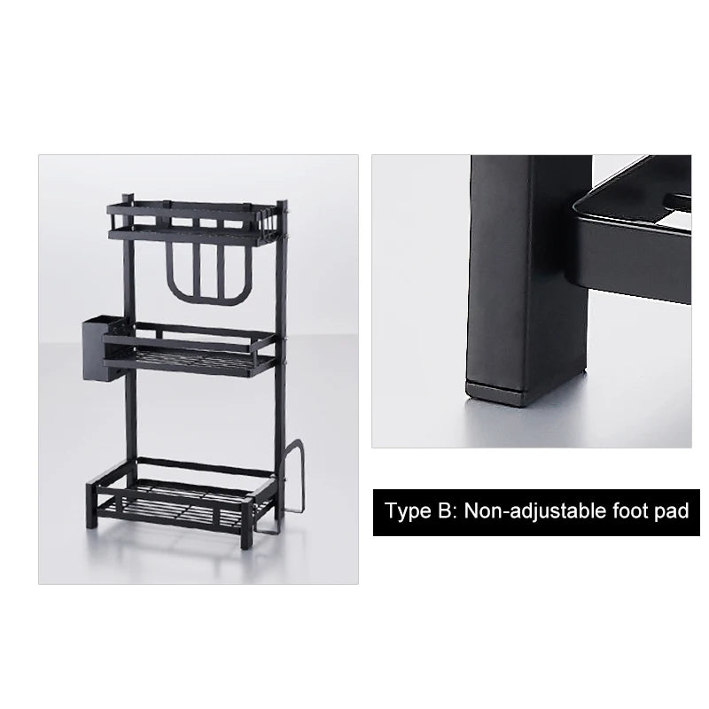 Stainless Steel Dish Drainer Rack Kitchen Over the Sink Dish Drying Rack Plate Drain Rack