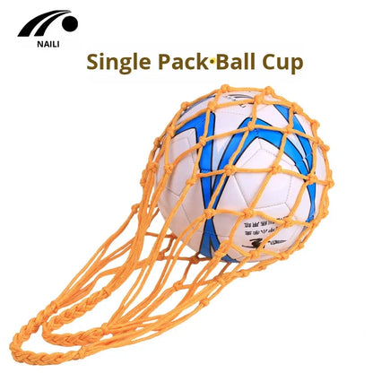 Bold Single Acrylic Net Bag for Football Volleyball Basketball Black/Orange Printed Logo Ball Pocket Long-term Spot General Use