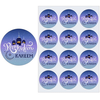 3.5/4.5cm Ramadan Mubarak Decorative Stickers Ramadan Kareem Muslim Religion Festival Holidays Greeting Card Decor
