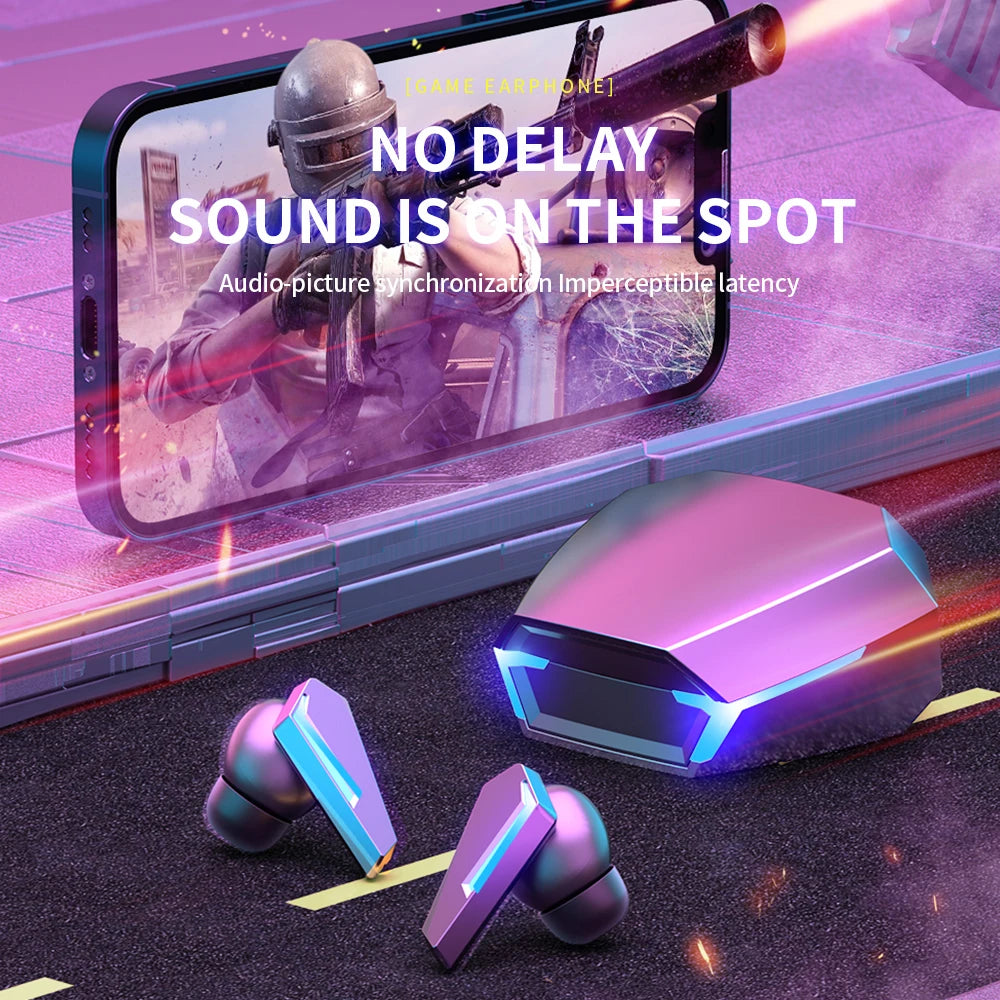 M10 Low Latency Wireless Earbuds Gaming and Music Dual-Mode in Ear Earphones with E-Sports Breathing Light and IPX4 Waterproof