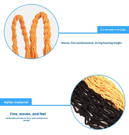 Bold Single Acrylic Net Bag for Football Volleyball Basketball Black/Orange Printed Logo Ball Pocket Long-term Spot General Use