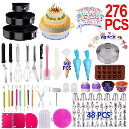 Kitchen Accessories Cake Decorating Supplies Turntable Tools Icing Nozzles Cake Decor Kit Baking Pastry Tools Silicone Spatula