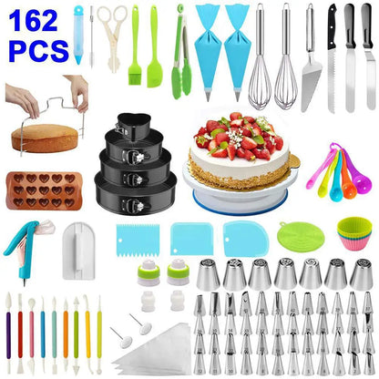 Kitchen Accessories Cake Decorating Supplies Turntable Tools Icing Nozzles Cake Decor Kit Baking Pastry Tools Silicone Spatula