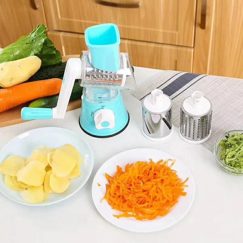 Multifunctional Hand-cranked Vegetable Cutter Kitchen Manual Vegetable Machine Grater Slicer Roller Type Vegetable Cutter