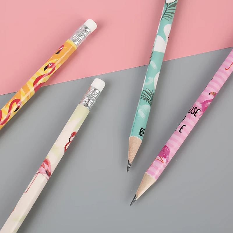 12pieces/pack Creative Cartoon Animal Soldier HB Rubber Head Wooden Pencil With Eraser Stationery School Material Papelaria