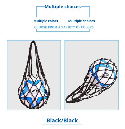 Bold Single Acrylic Net Bag for Football Volleyball Basketball Black/Orange Printed Logo Ball Pocket Long-term Spot General Use