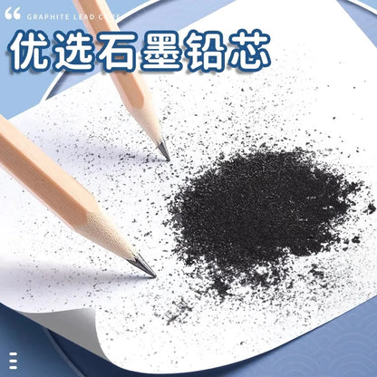 M&G 30PCS/Box 2B /HB Wood Triangle Standard School Pencils for Kids Promotional Black Hb Pencil with Round Pattern Set Packaging