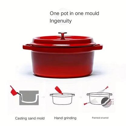 High Quality Non-Stick Cast Iron Enamel Dutch Oven Cookware Colorful Classic Home Kitchen Utensil Healthy Eco-Friendly Durable