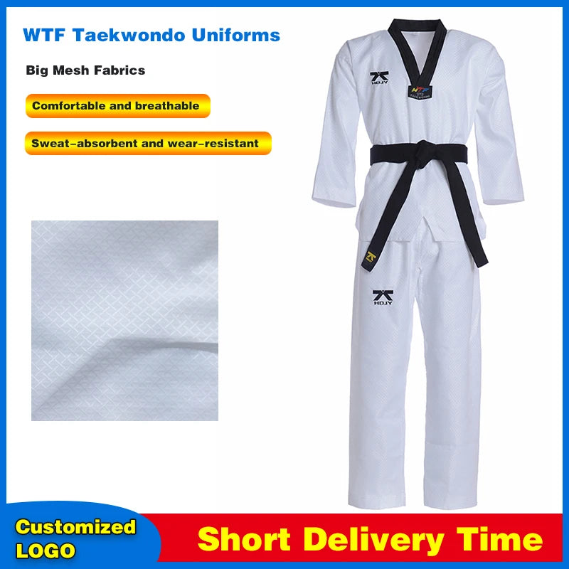 Wholesale Comfortable Lightweight Dobok Uniforms Customizable Karate Taekwondo Training Essentials with Large Mesh Design
