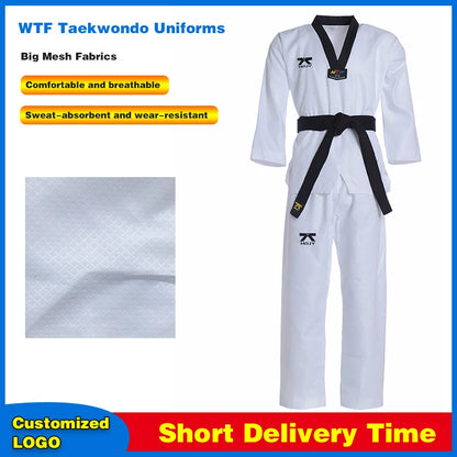 Wholesale Comfortable Lightweight Dobok Uniforms Customizable Karate Taekwondo Training Essentials with Large Mesh Design