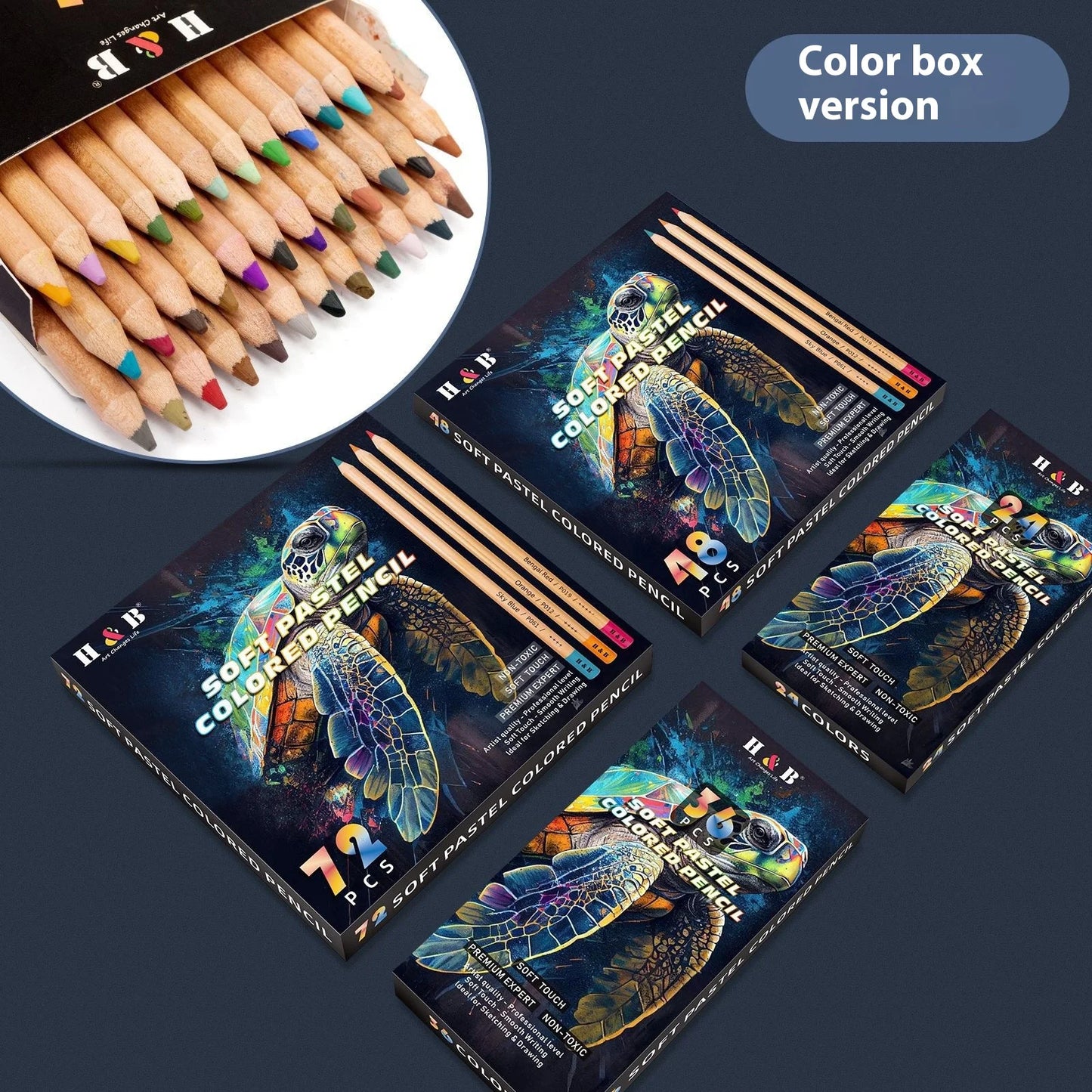 Professional 72-Ton Graffiti Color Pen Toner New Paper Students' Suitable Charcoal Pencil for Art Coloring Painting Drawing