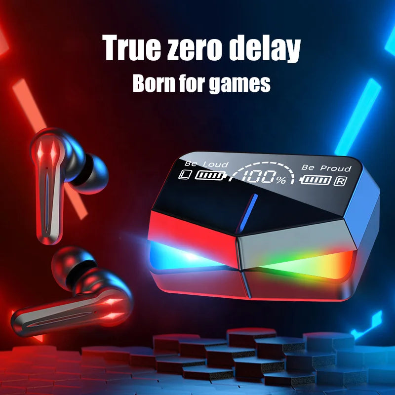 Super Bass True TWS Wireless Earbuds M28 TWS Game Handfree Earphone Headset with ANC & Air Buds LED Battery Indicator for Gaming
