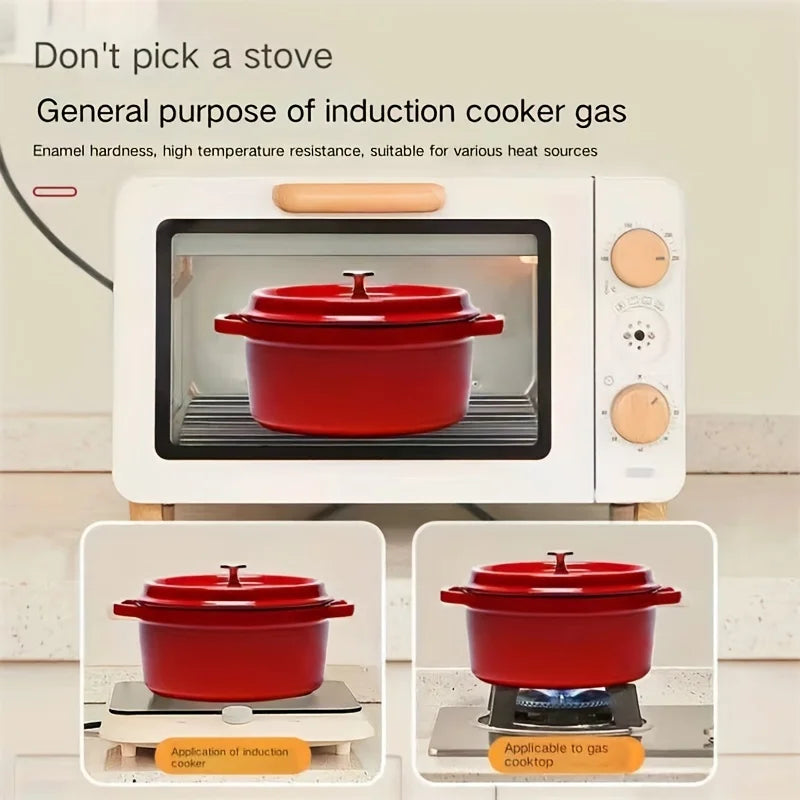 High Quality Non-Stick Cast Iron Enamel Dutch Oven Cookware Colorful Classic Home Kitchen Utensil Healthy Eco-Friendly Durable