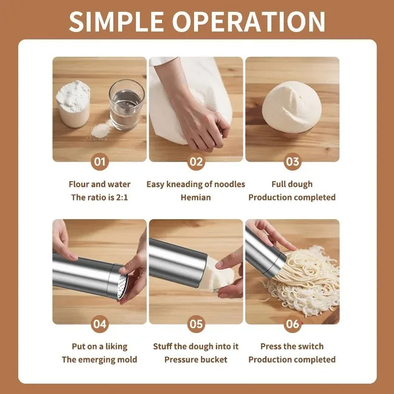 Electric Cordless Noodle Maker Portable Noodle Press Home Appliances Outdoor Kitchen Home Breakfast Smart Noodle Maker Household