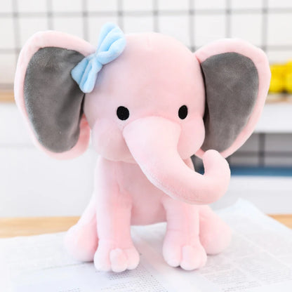 25cm Soft Plush Elephant Toy for Infants Newborn Baby Shower Stuffed Animals PP Cotton Filled for Boys and Girls