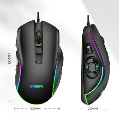 MKESPN  X9 RGB Macro Defines a Programmable 6D Gaming Wired Mouse10 Buttons Gaming Mouse  E-sports Mice